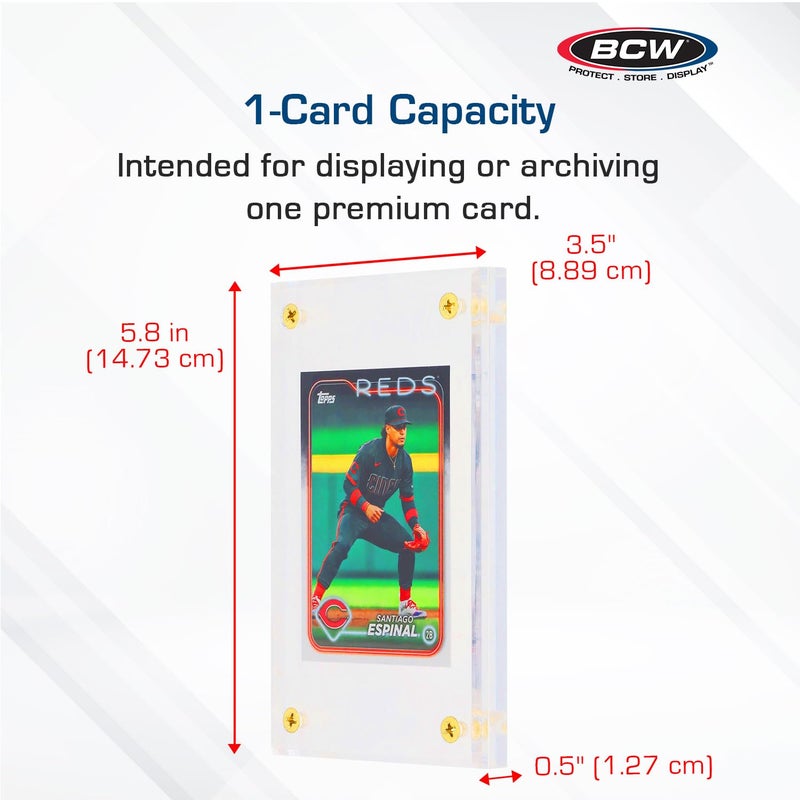 بي سي دبليو حامل بطاقات أكريليك BCW مقاس 1/2 بوصة - عبوة واحدة | علبة عرض شفافة لحماية بطاقات التداول - Image 3